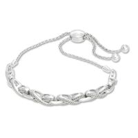 1/3 CT. T.w. Diamond "X" Link Bolo Bracelet in Sterling Silver - 9.5"