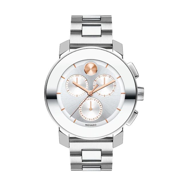 Ladies' Movado BoldÂ® Chronograph Watch with Silver-Tone Dial (Model: 3600356)