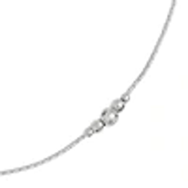 Disco Bead Station Anklet in Sterling Silver - 10"