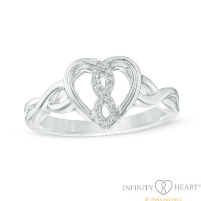 Infinity HeartÂ® by Dana Michele Diamond Accent Twist Shank Ring in Sterling Silver