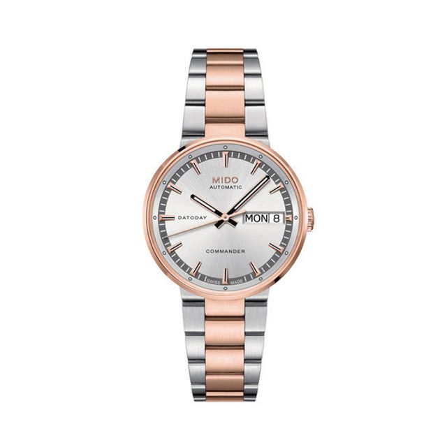 Ladies' MidoÂ® Commander II Automatic Two-Tone Watch with Silver-Tone Dial (Model: M014.230.22.031.00)