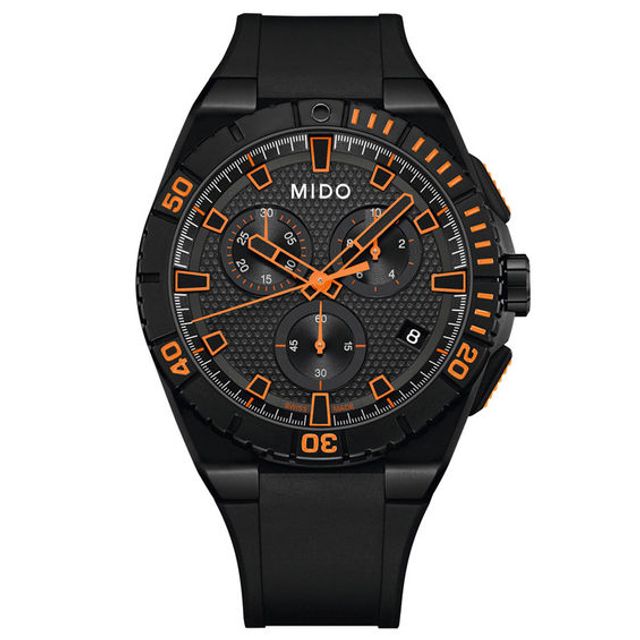 Men's MidoÂ® Ocean Star Chronograph Strap Watch with Black Dial (Model: M023.417.37.051.09)