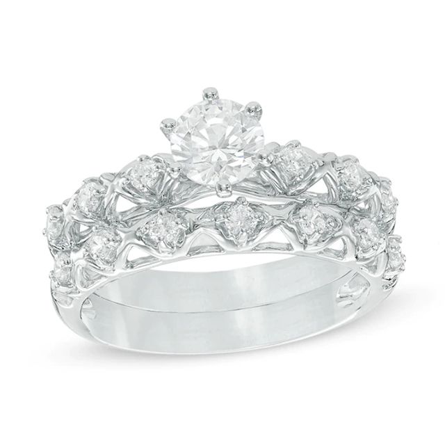 1 CT. T.w. Diamond Bridal Set in 10K White Gold