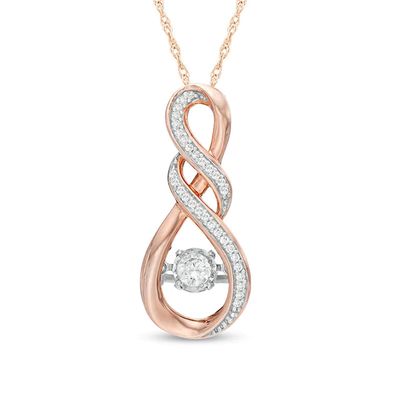 0.18 CT. T.w. Diamond Cascading Infinity Pendant in 10K Rose Gold