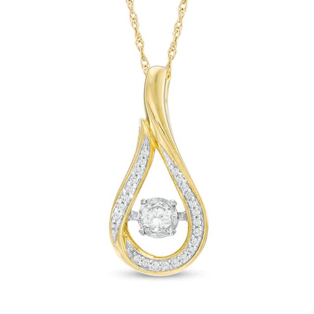 1/5 CT. T.w. Diamond Flame Pendant in 10K Gold