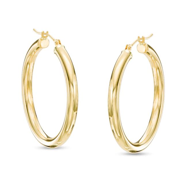 30mm Hoop Earrings in 14K Gold