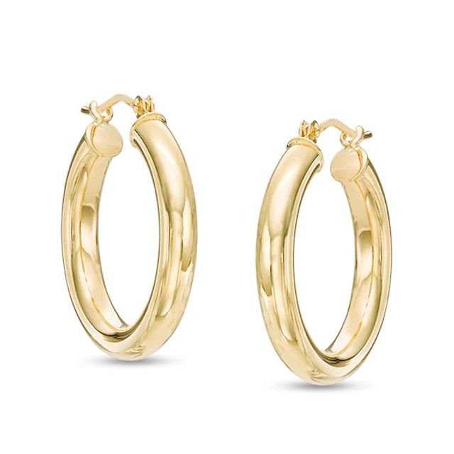 3.0 x 20mm Hoop Earrings in 14K Gold