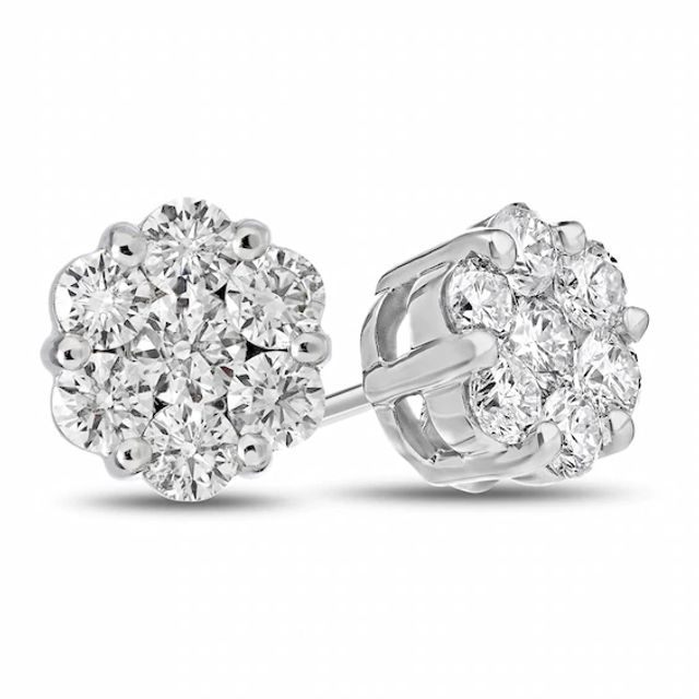 3/4 CT. T.w. Diamond Composite Stud Earrings in 14K White Gold