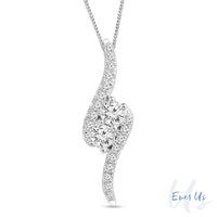 Ever UsÂ® / CT. T.w. Two-Stone Diamond Bypass Pendant in 14K White Gold