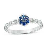 Cherished Promise Collectionâ¢ Blue Sapphire and Diamond Accent Promise Ring in 10K White Gold