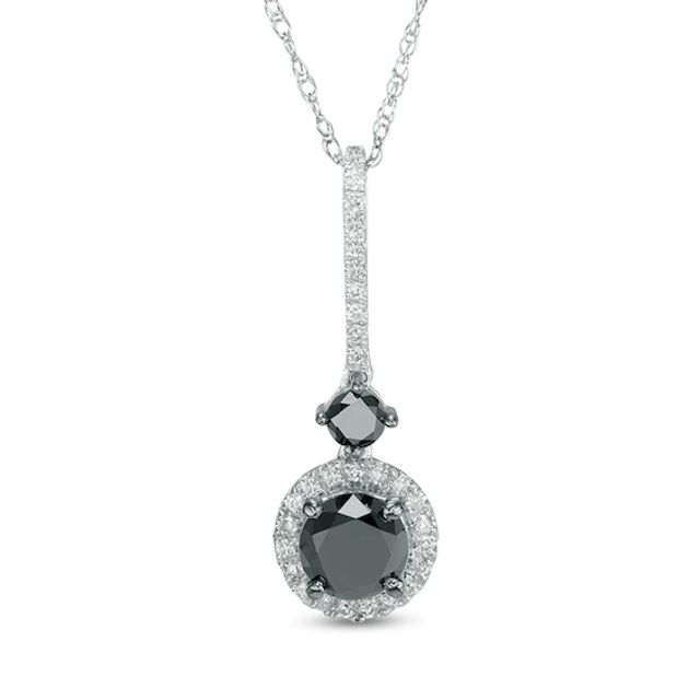 1 CT. T.w. Enhanced Black and White Diamond Frame Pendant in 10K White Gold