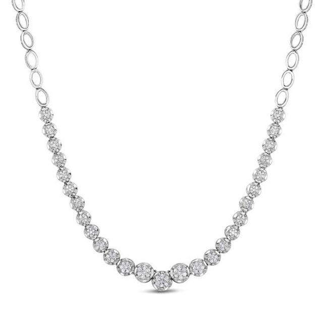 1 CT. T.w. Diamond Oval Link Necklace in 10K White Gold - 16"