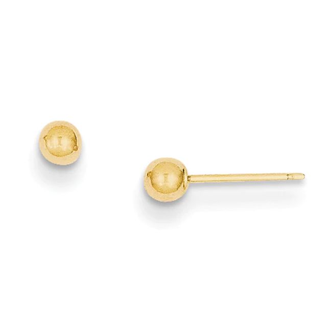 3.0mm Ball Stud Earrings in 14K Gold