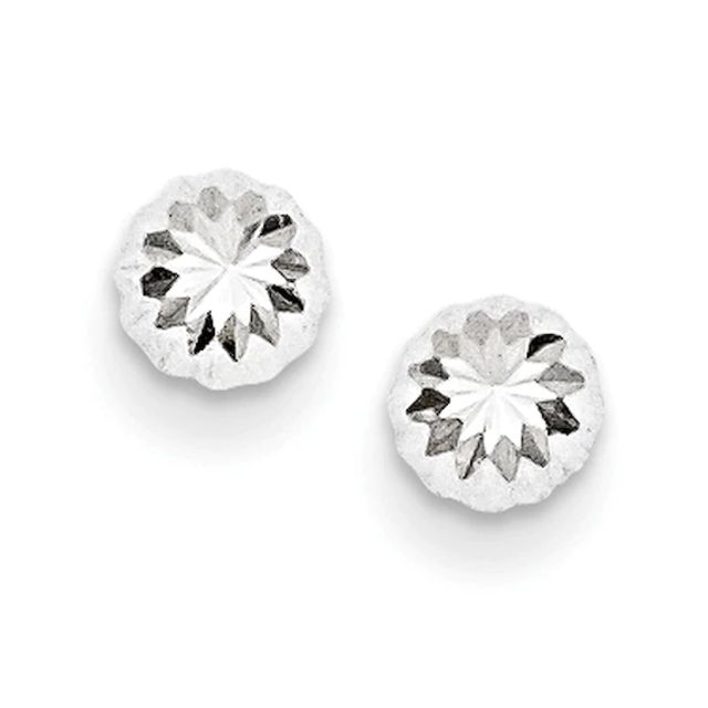 5.0mm Diamond-Cut Ball Stud Earrings in 14K White Gold