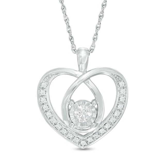 1/4 CT. T.w. Diamond Infinity in Heart Pendant in 10K White Gold