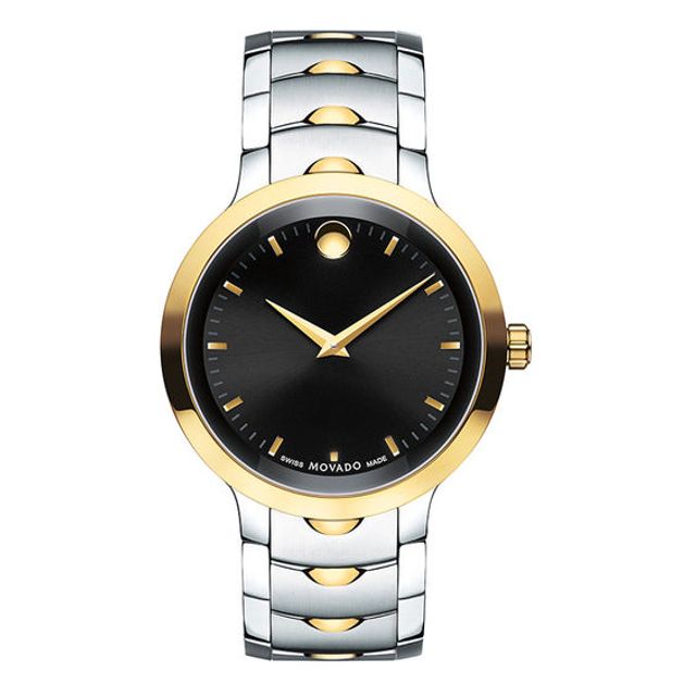 Men's Movado Luno Sport Two-Tone Watch with Black Dial (Model: 0607043)