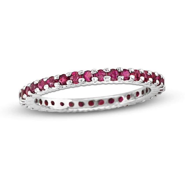 Ruby Eternity Band in 14K White Gold