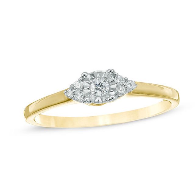 1/10 CT. T.w. Diamond Marquise Promise Ring in 10K Gold