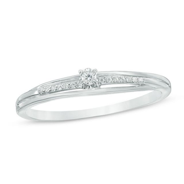 Diamond Accent Promise Ring in 10K White Gold