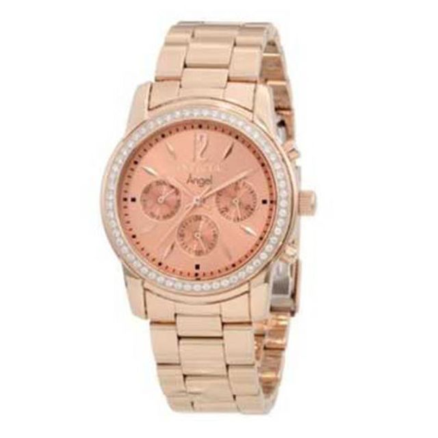 Ladies' Invicta Angel Cubic Zirconia Rose-Tone Watch (Model: 11774)