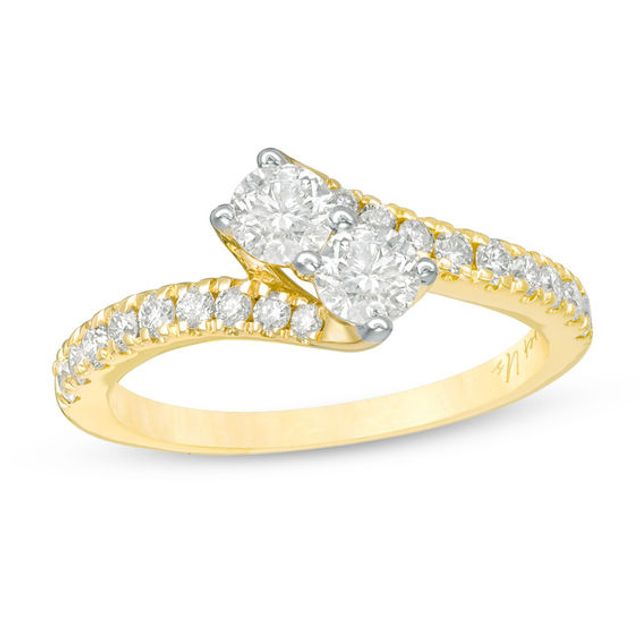 Ever UsÂ® 1 CT. T.w. Two-Stone Diamond Bypass Ring in 14K Gold