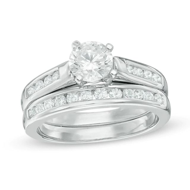 1-1/4 CT. T.w. Diamond Channel Bridal Set in 10K White Gold