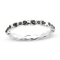 Stackable Expressionsâ¢ 1/8 CT. T.w. Enhanced Black and White Diamond Band in Sterling Silver