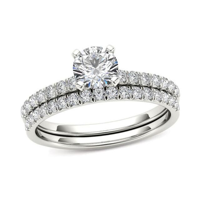 1 CT. T.w. Diamond Bridal Set in 14K White Gold