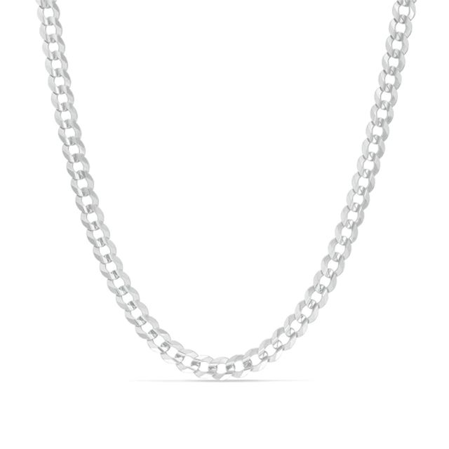 Men's 4.7mm Curb Chain Necklace in 14K White Gold - 30"