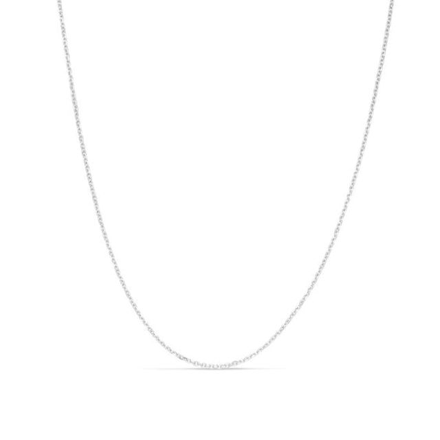 Ladies' 0.9mm Cable Chain Necklace in 14K White Gold - 30"
