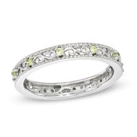 Stackable Expressionsâ¢ 3.0mm Peridot Eternity-Style Ring Sterling Silver