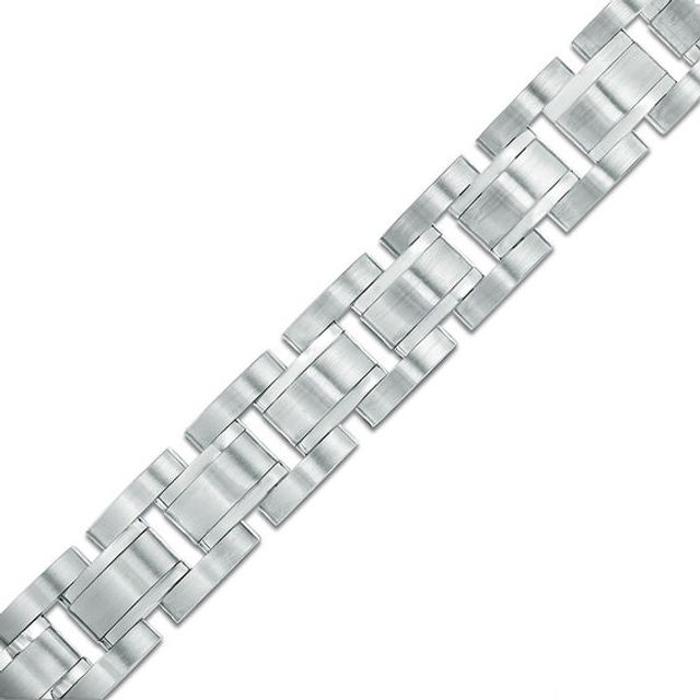 Men's Satin Link Bracelet in Stainless Steel - 8.5"