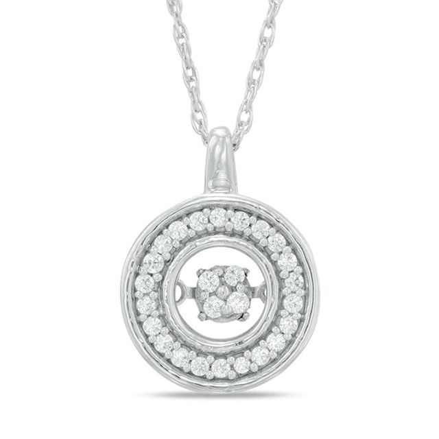 0.15 CT. T.w. Composite Diamond Open Circle Pendant in Sterling Silver