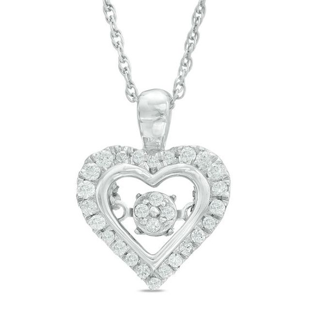 0.18 CT. T.w. Composite Diamond Frame Heart Pendant in Sterling Silver