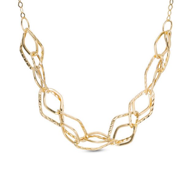 Geometric Double Row Necklace in 14K Gold