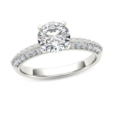 3/4 CT. T.w. Diamond Vintage-Style Engagement Ring in 14K White Gold