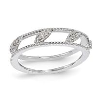 Stackable Expressionsâ¢ Diamond Accent Slant Marquise Jacket Ring Sterling Silver