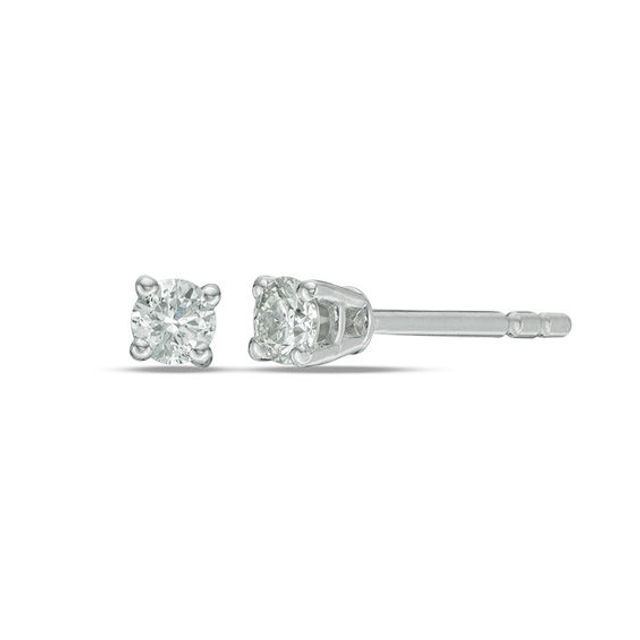 1/ CT. T.w. Diamond Solitaire Stud Earrings in 14K White Gold (I/I2