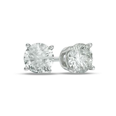 CT. T.w. Diamond Solitaire Stud Earrings in 14K White Gold (I/I2