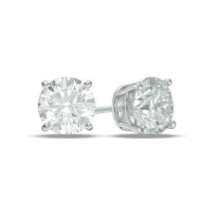 2 CT. T.w. Diamond Solitaire Stud Earrings in 14K White Gold (I/I2)