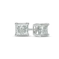 1 CT. T.w. Princess-Cut Diamond Solitaire Stud Earrings in 14K White Gold (I/I2)