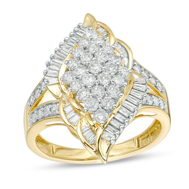 1 CT. T.w. Diamond Composite Flame Ring in 10K Gold