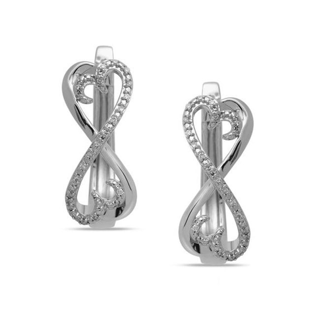 Open Hearts by Jane Seymourâ¢ 1/10 CT. T.w. Diamond Hoop Earrings in Sterling Silver