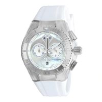 TechnoMarine Dream Cruise Silicone Strap Chronograph Watch with Mother-of-Pearl Dial (Model: Tm-115068)