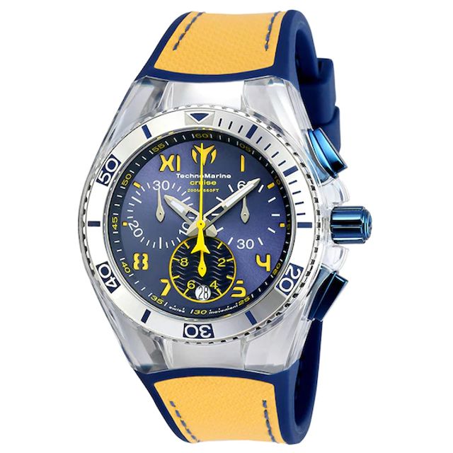 TechnoMarine California Cruise Strap Chronograph Watch with Blue Dial (Model: Tm