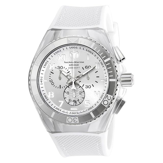 Men's TechnoMarine California Cruise Strap Chronograph Watch with Silver-Tone Dial (Model: Tm-115009)