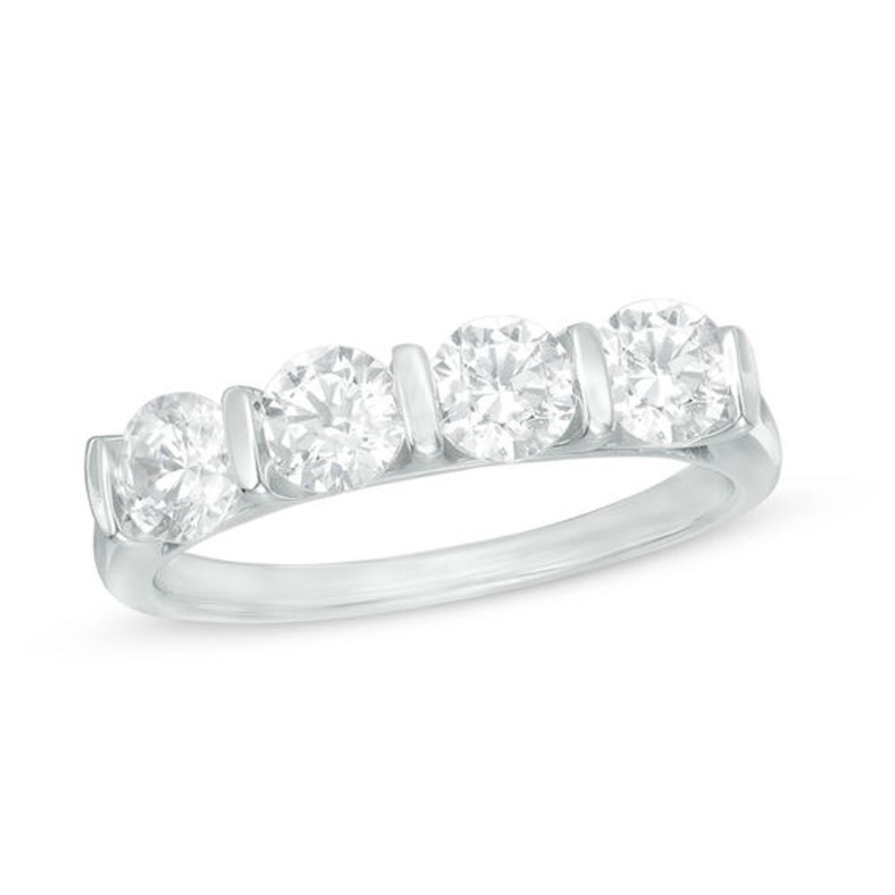 1 CT. T.w. Diamond Four Stone Anniversary Band in 14K White Gold