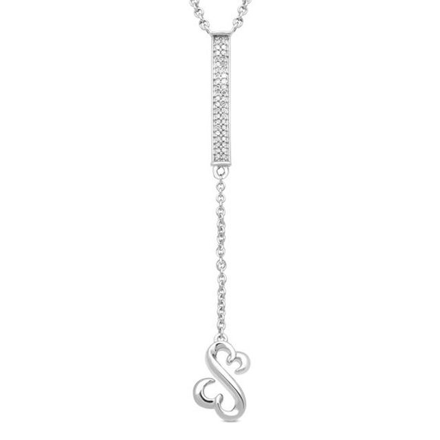 Open Hearts by Jane Seymourâ¢ 1/10 CT. T.w. Diamond "Y" Necklace in Sterling Silver - 19"