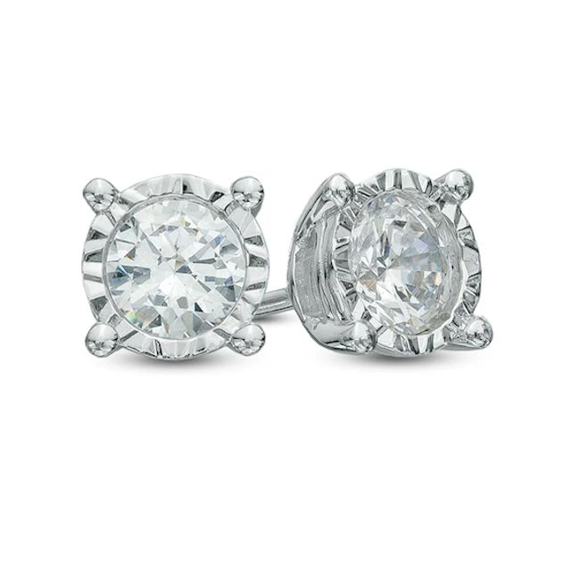 1 CT. T.w. Diamond Solitaire Stud Earrings in 10K White Gold