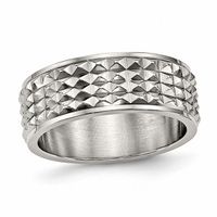 Men's 8.0mm Spiked Multi-Row Band Stainless Steel